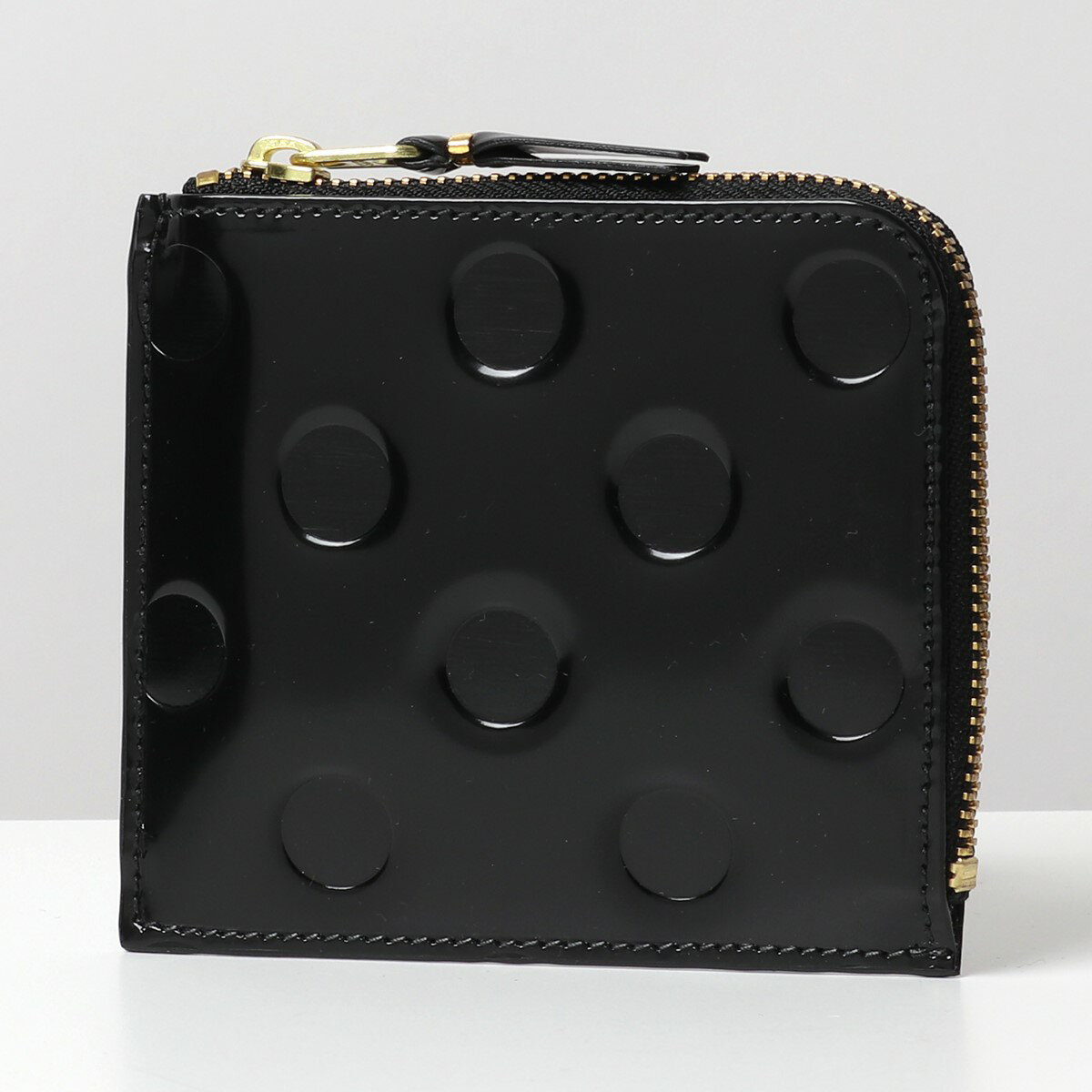 COMME des GARCONS コムデギャルソン ミニ財布 POLKA DOTS EMBOSSED SA3100NE メンズ レディース L字ファスナー 小銭入れ ドット BLACK