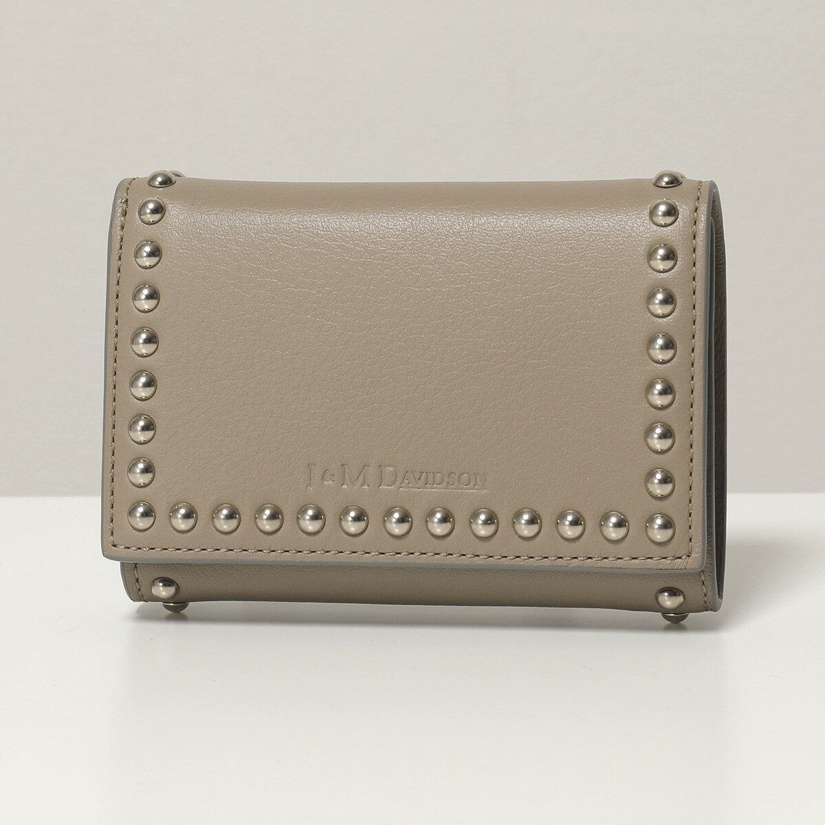 J&M DAVIDSON ジェイアンドエム デヴィッドソン SSMW 1XX SCXX SMALL WALLET WITH STUDS レザー 三つ折り財布 ミニ財布 951S/WARM-TAUPE レディースのサムネイル