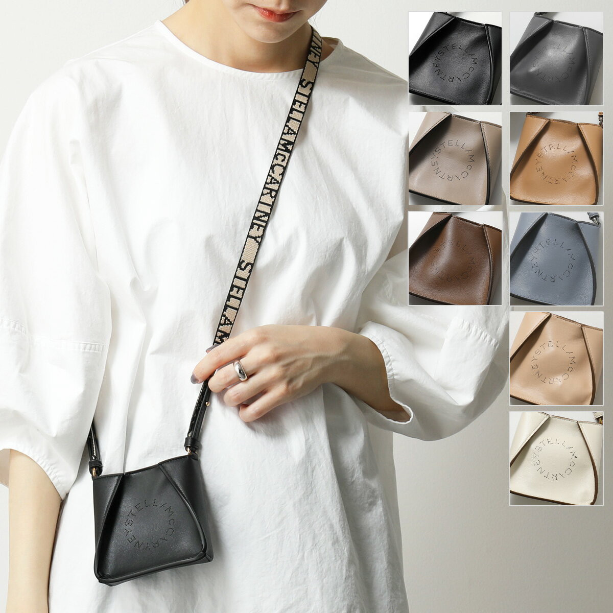 STELLA McCARTNEY ステラマッカートニー 700159 W8542 MICRO HOBO カラー3色 マイクロバッグ ミニバッグ ショルダーバッグ ロゴ アクセサリーバッグ 鞄 レディースのサムネイル