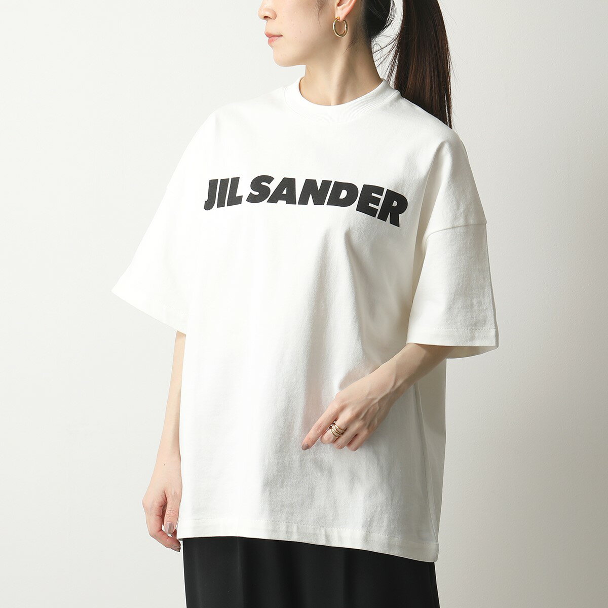JIL SANDER ジルサンダー 半袖 Tシャツ JSMU707045 MU248708 レディース クルーネック オーバーサイズ カットソー ロゴT 102のサムネイル
