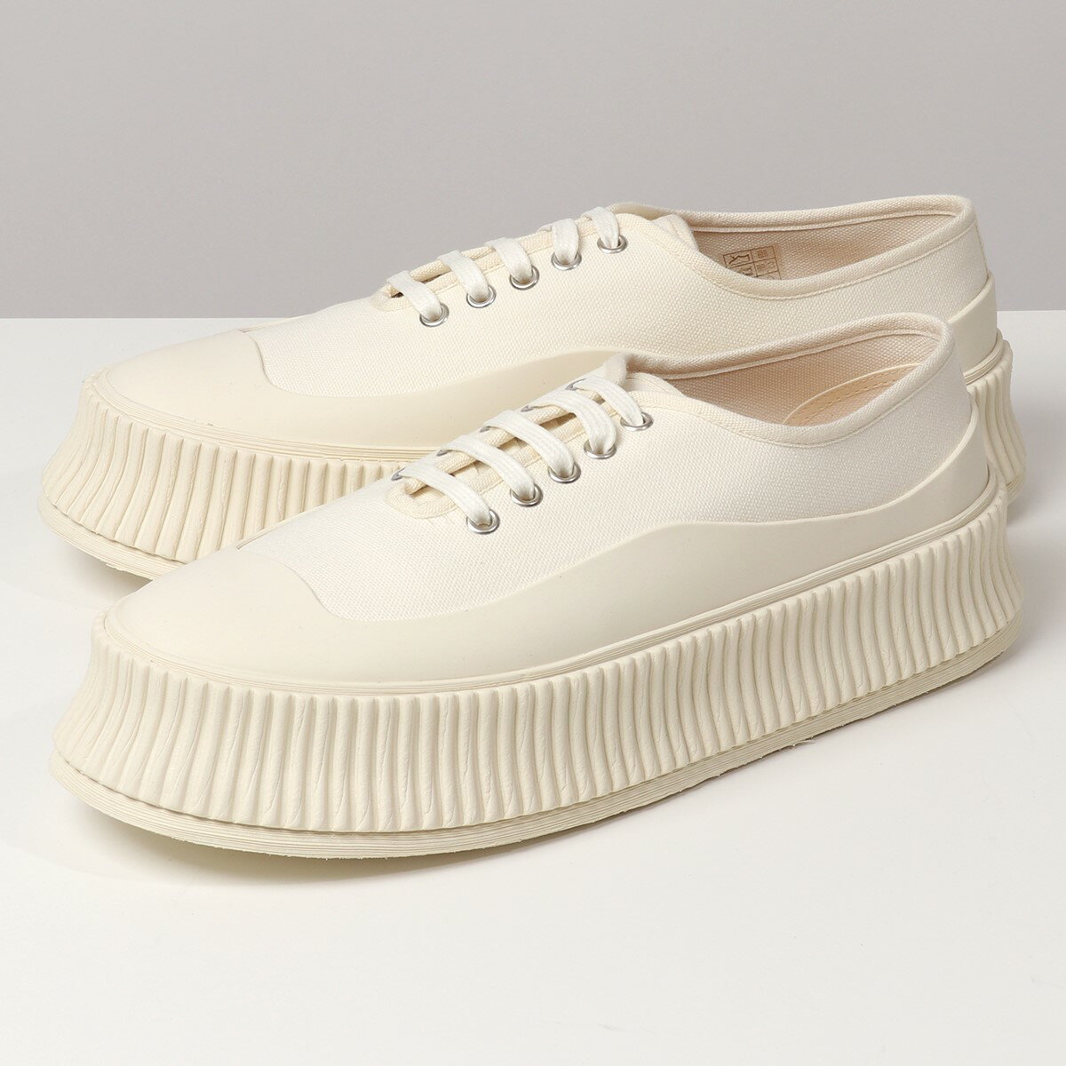 JIL SANDER ジルサンダー JI36513A 13134 スニーカー シューズ キャンバス ラバーソール ローカット 靴 101 メンズのサムネイル