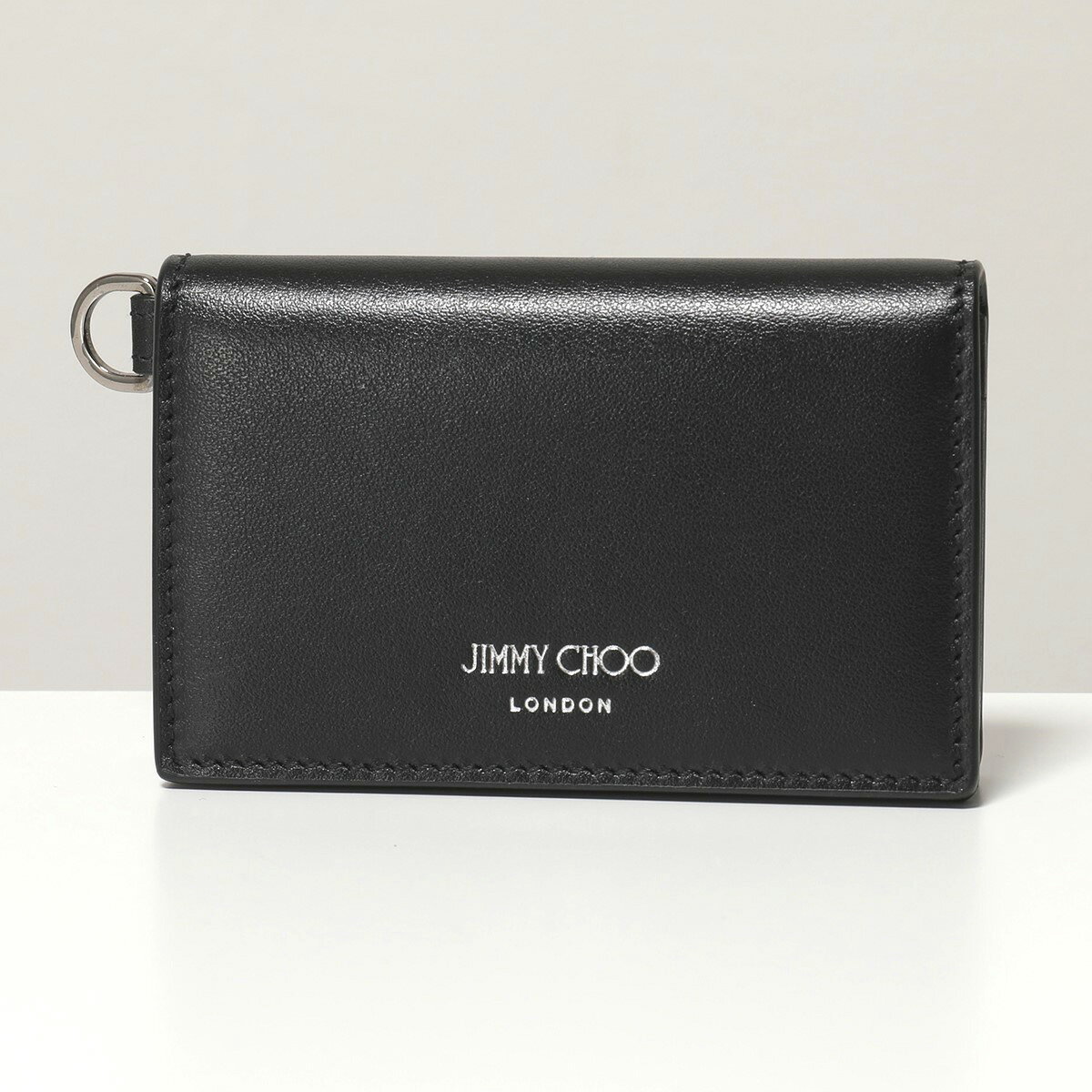 Jimmy Choo ジミーチュウ CLIFFY PKR クリフィー ロゴ レザー カードケース カードポルダー 名刺入れ BLACK メンズ レディースのサムネイル