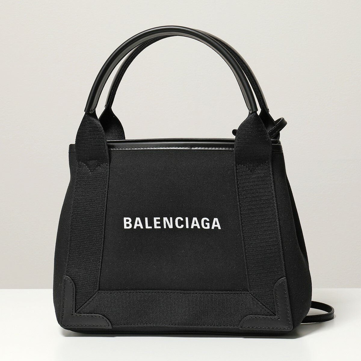 バレンシアガ バッグ レディース（売れ筋ランキング） BALENCIAGA バレンシアガ 390346 2HH3N NAVY CABAS XS AJ キャンバス トートバッグ ショルダーバッグ ポーチ付き 鞄 1000/BLACK-BLACK レディース