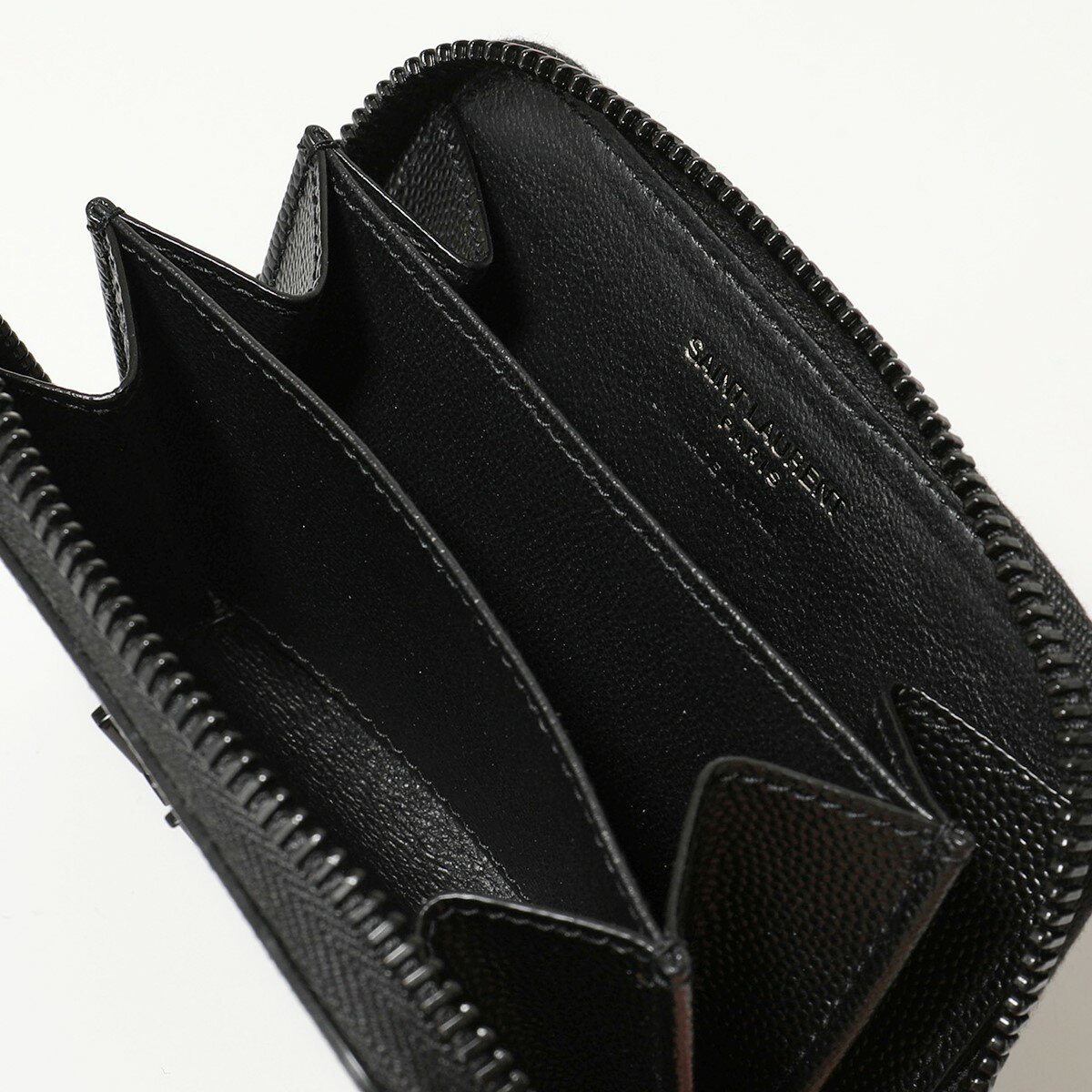 【エントリーでポイント最大7倍！30日18時〜23時59まで】SAINT LAURENT サンローランパリ 535411 BTY0U レザー コインケース 小銭入れ コンパクトウォレット 財布 カサンドラロゴ 1000 メンズ