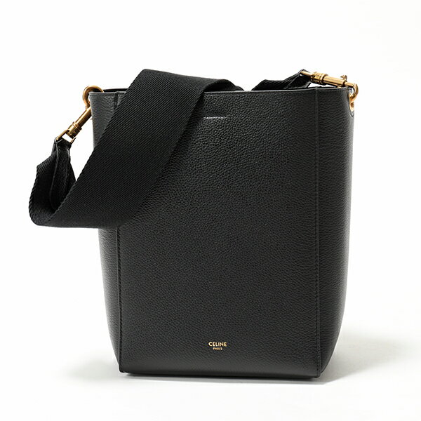 CELINE セリーヌ 189303AH4.38NO SMALL SEAU SANGLE サングル バケット スモール レザー ショルダー トートバッグ Black 鞄 レディースのサムネイル