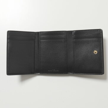 【ポイント3倍対象!10日(金)21時〜23時59分】MARC JACOBS マークジェイコブス M0017141 THE BOLD MEDIUM TRIFOLD 三つ折り財布 ミニ財布 ロゴ レザー 小銭入れ付き 001/BLACK レディース【2021aw】