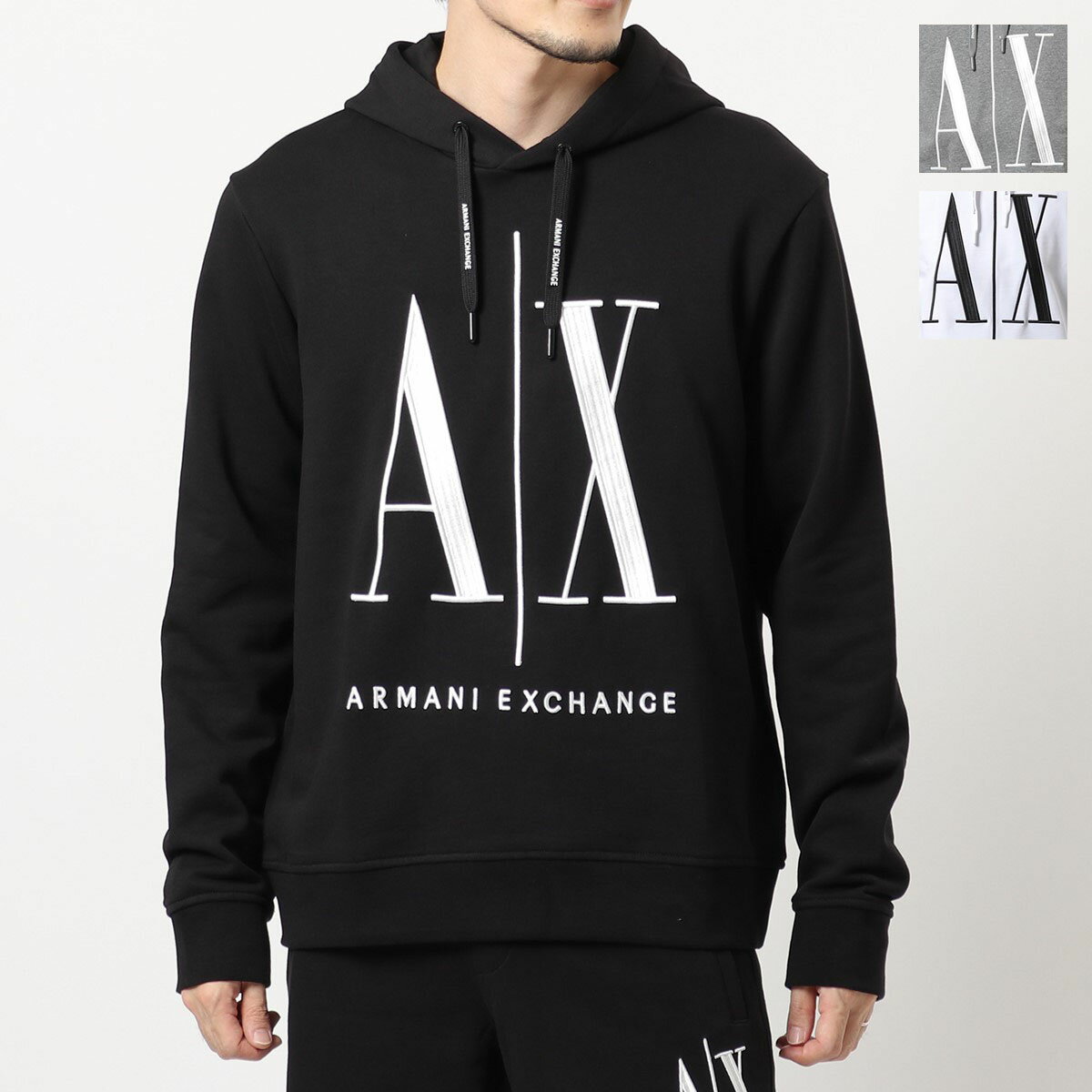 ARMANI EXCHANGE A/X アルマーニ エクスチェンジ 8NZMPC ZJ1ZZ ICON スウェットパーカ ロゴ トレーナー フーディ カラー3色 メンズ【po_fifth】