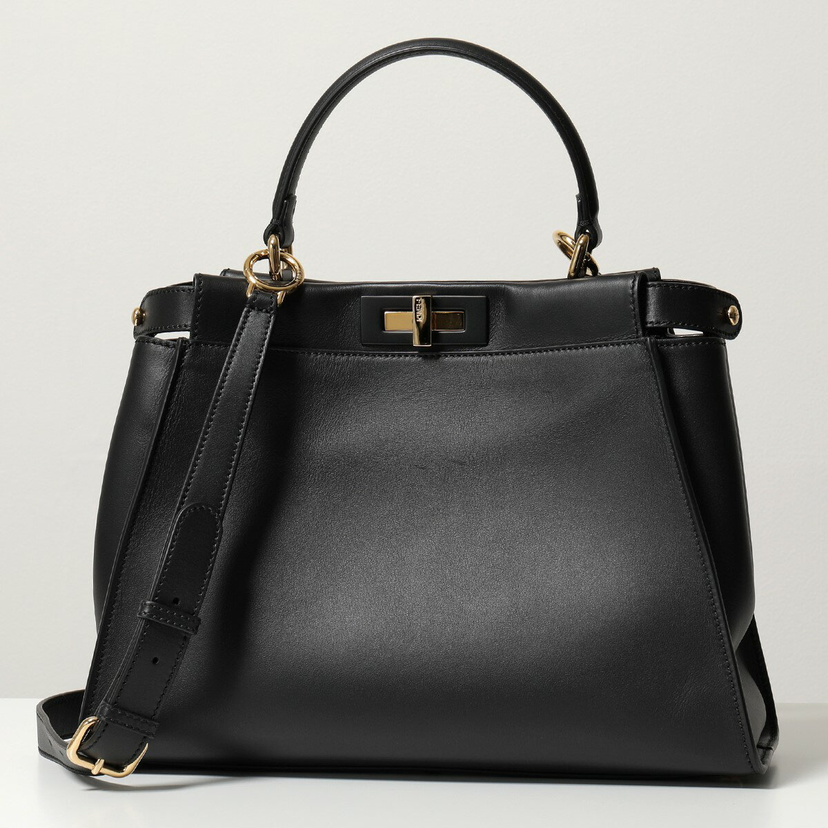 FENDI フェンディ 8BN290 3ZN PEEKABOO ICONIC ミディアム ピーカブー アイコニック ハンドバッグ ショルダーバッグ レザー 鞄 F0KUR レディースのサムネイル