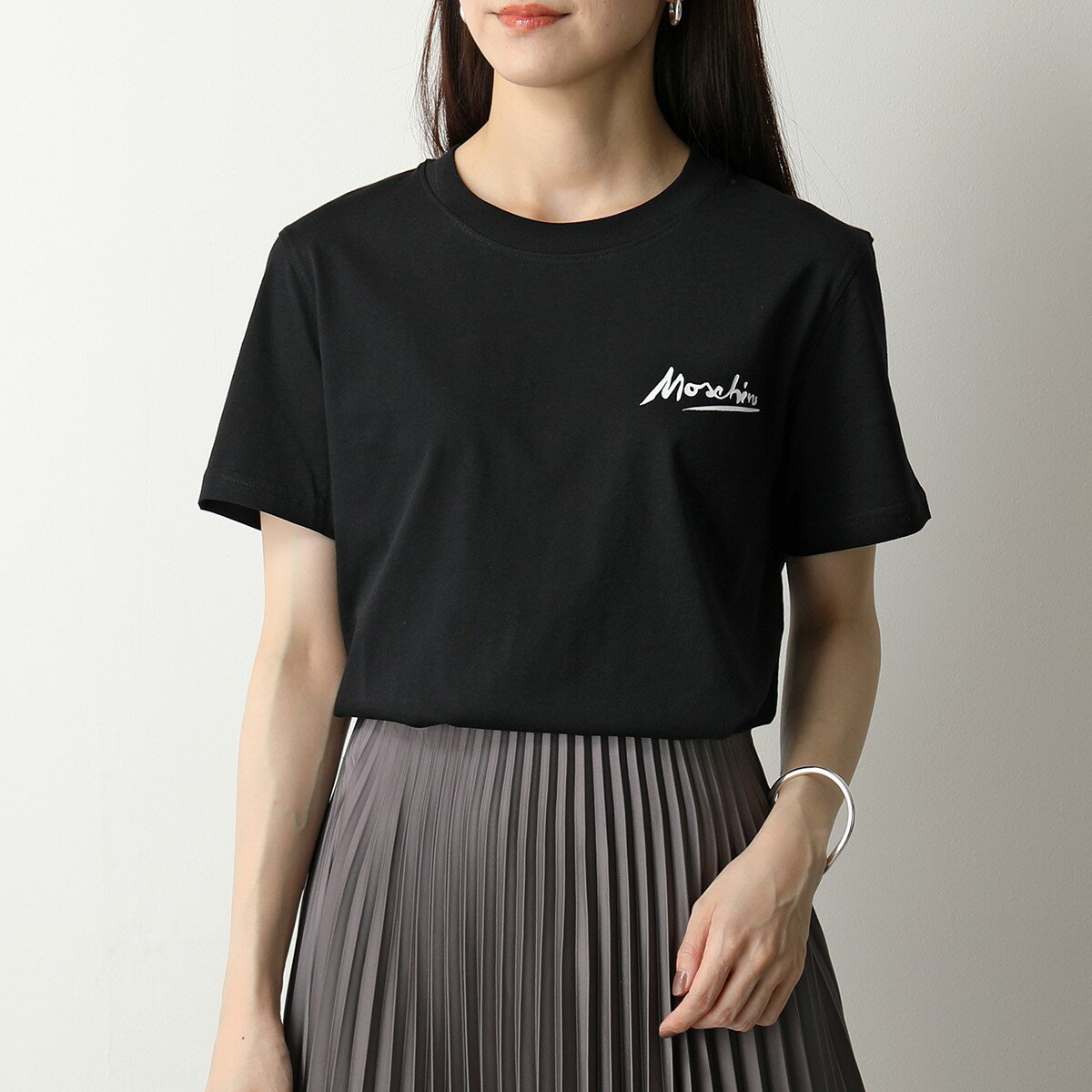 MOSCHINO COUTURE! モスキーノ クチュール 0708 0440 半袖 Tシャツ カットソー ロゴT クルーネック コットン 1555 レディースのサムネイル