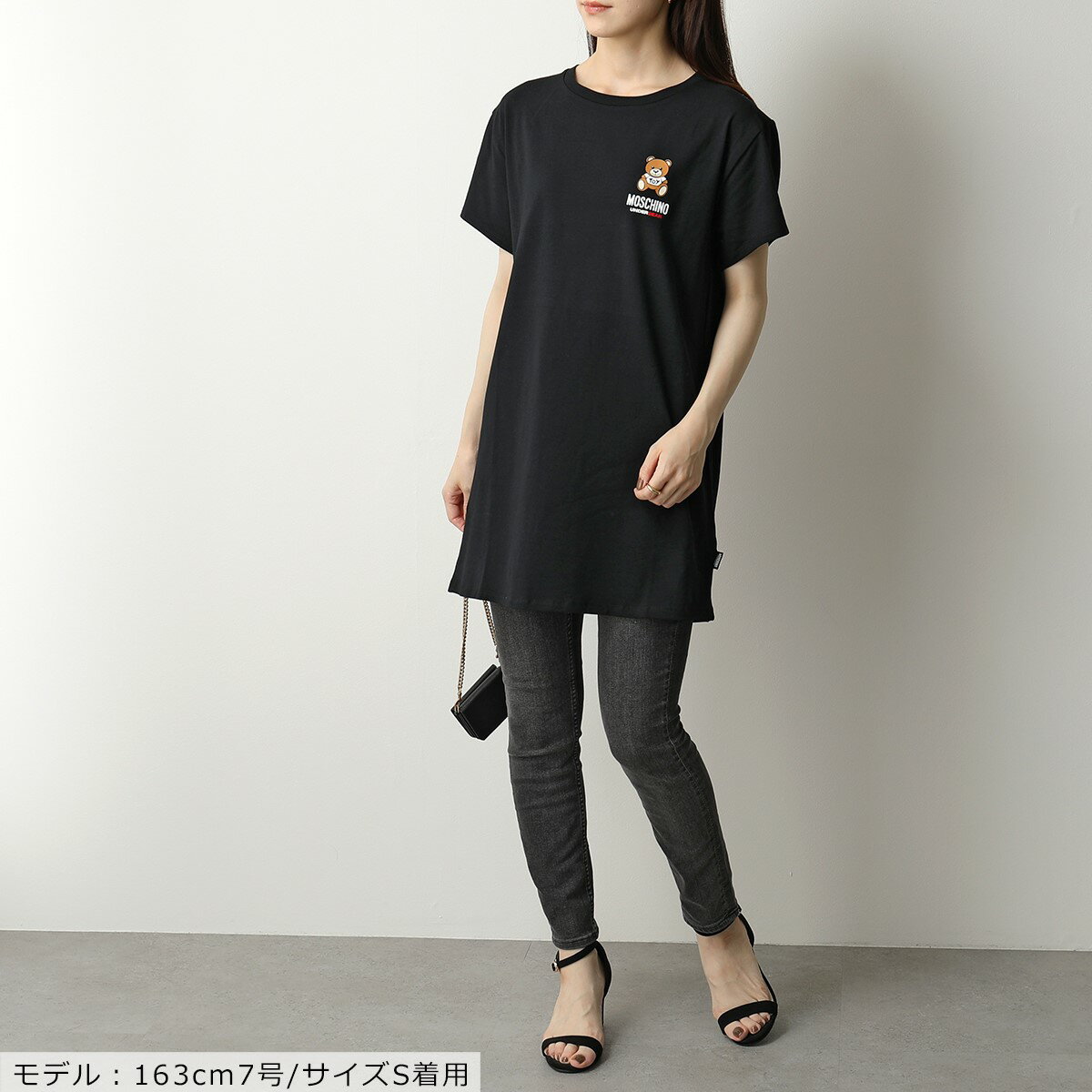 MOSCHINO モスキーノ UNDERWEAR モスキーノ アンダーウェア 1910 9021 カラー2色 半袖 Tシャツ ワンピース チュニック カットソー ロゴ テディベア くま レディース【cp_tops】