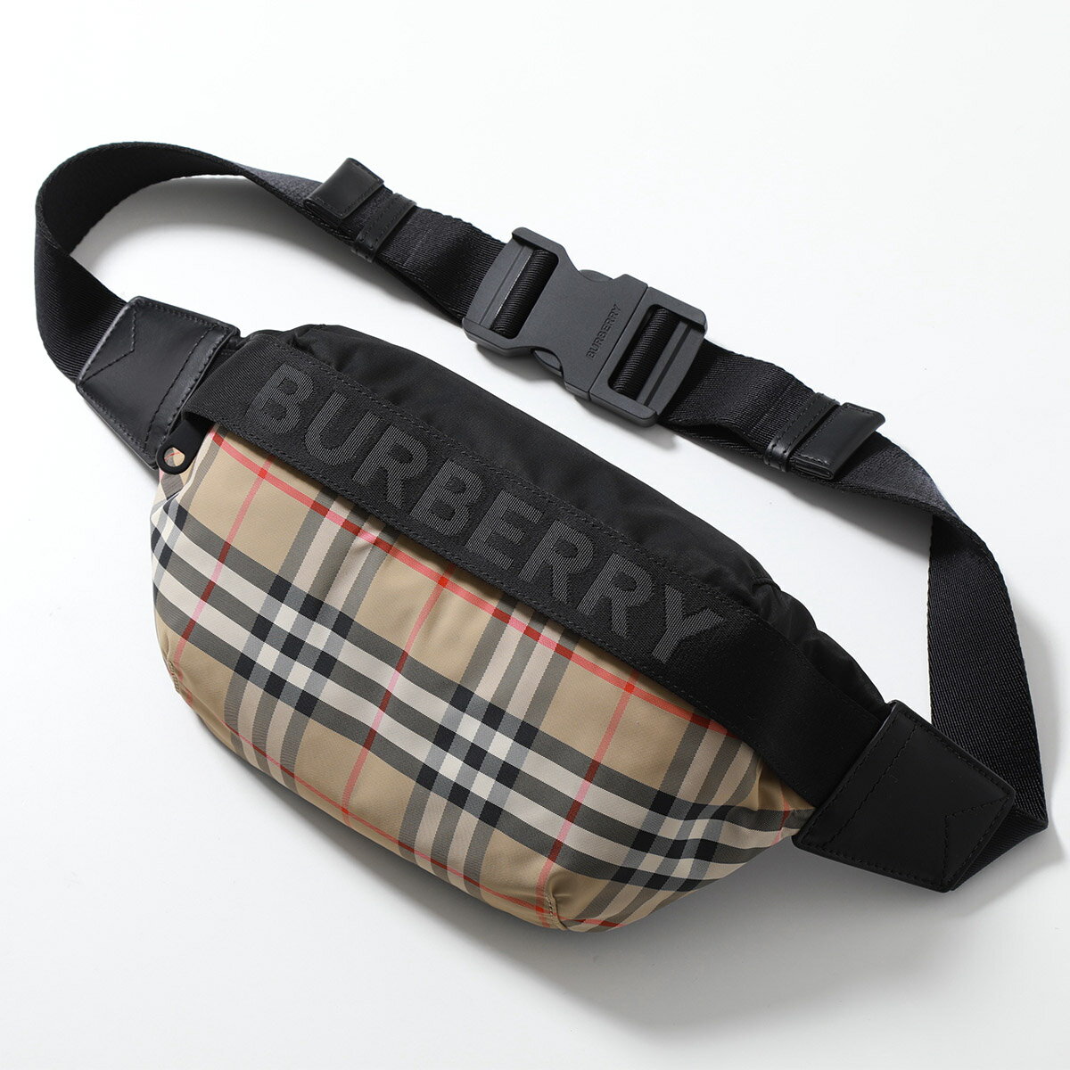 ウエストバッグ BURBERRY バーバリー ボディバッグ 8026557 メンズ ナイロン バーバリーチェック ベルトバッグ ウエストポーチ 鞄 ARCHIVE-BEIGE【po_fifth】