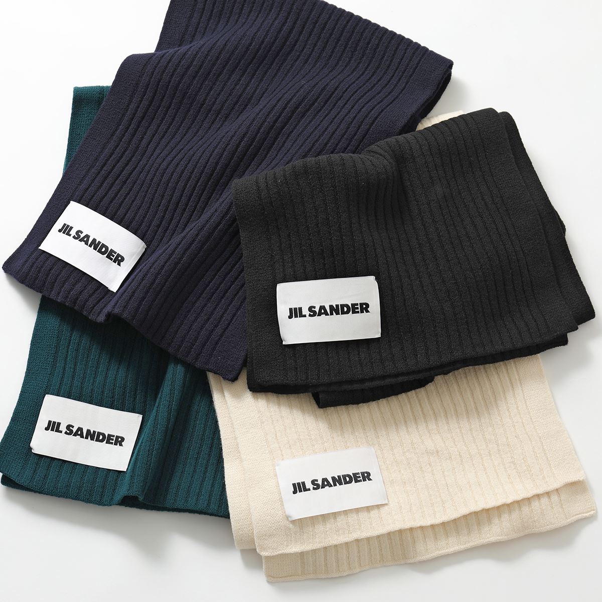 JIL SANDER ジルサンダー JSMT762027 MTY20408 カラー4色 ストール マフラー リブ ロゴ ウール メンズ【2021aw】のサムネイル