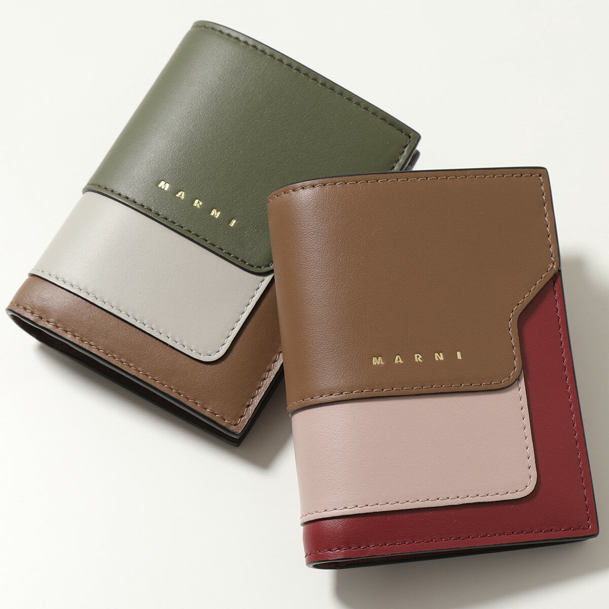 MARNI マルニ PFMOQ14U13 LV589 カラー2色 レザー 二つ折り財布 ミニ財布 スモール 豆財布 バイカラー レディースのサムネイル