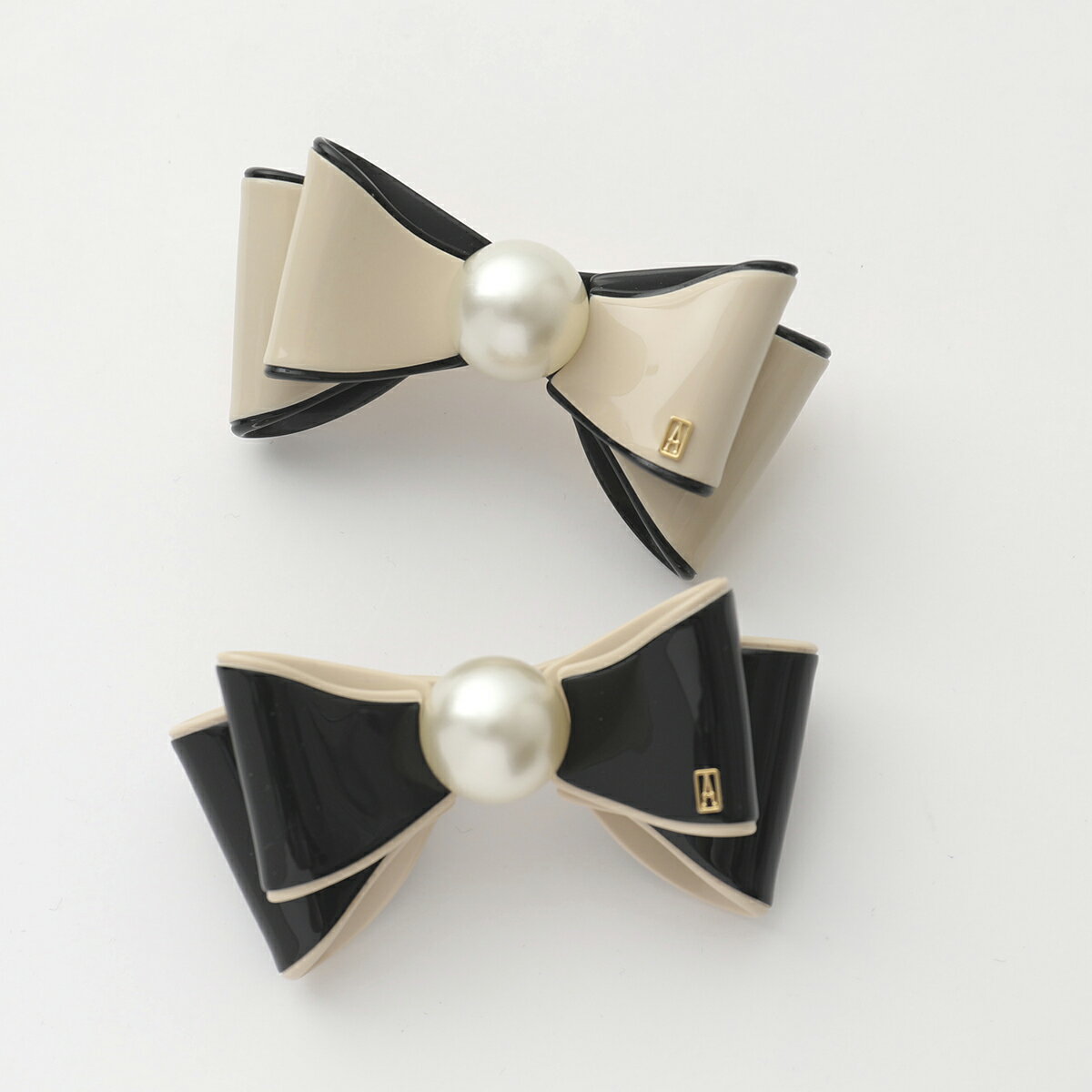 ALEXANDRE DE PARIS アレクサンドル ドゥ パリ AA6 17501 02 カラー2色 バレッタ リボン パール 髪留め ヘアーアクセサリー レディースのサムネイル