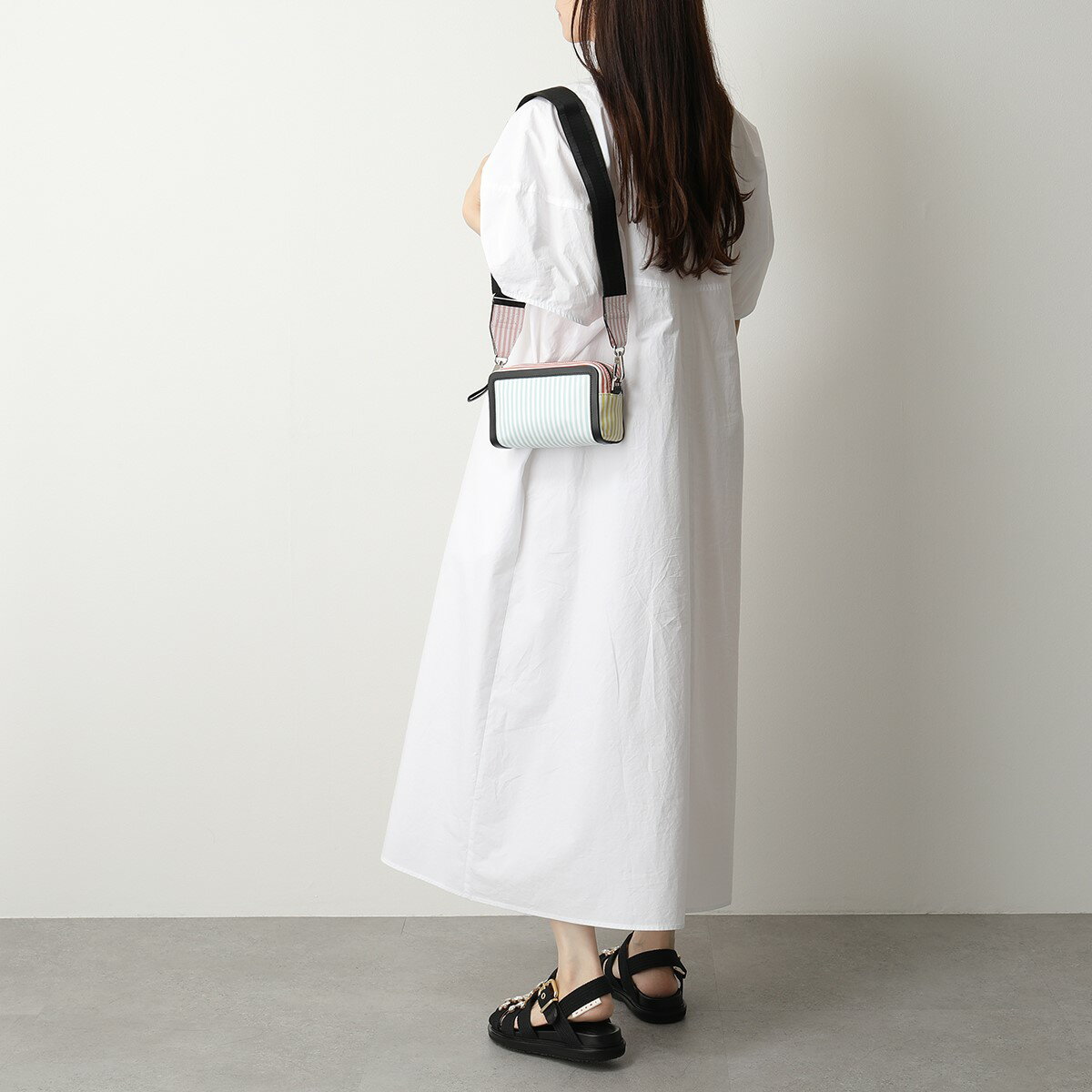 【訳有】PIERRE HARDY ピエールアルディ SV05 レザー ショルダーバッグ ポシェット ストライプ 鞄 MULTICOLOR レディース【TS_05】