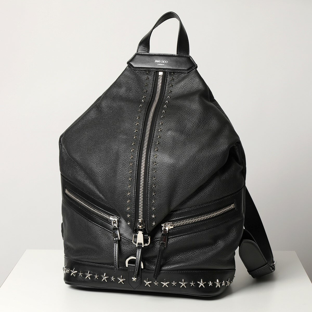 Jimmy Choo ジミーチュウ FITZROY-N UUF レザー スタースタッズ装飾 バックパック リュック 鞄 BLACK メンズのサムネイル