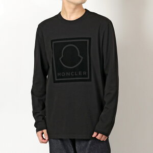 MONCLER モンクレール 8D00002 8390T クルーネック 長袖 Tシャツ ロンT フロッキープリント カットソー ロングスリーブ フェルト ロゴT コットン 999 メンズ【cp_fivee】