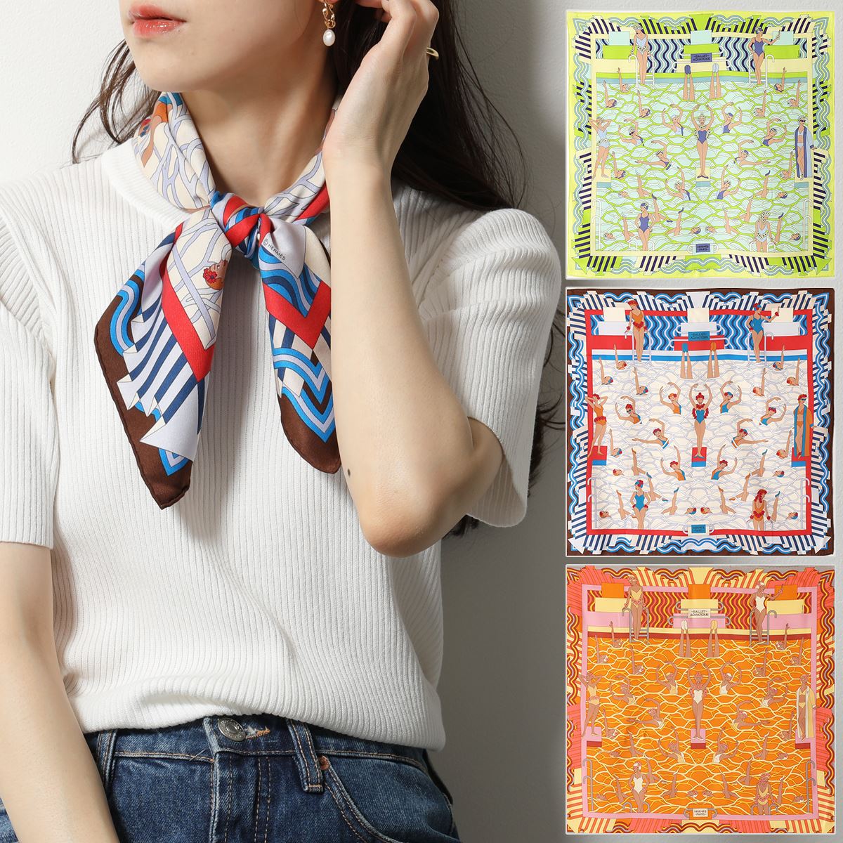 HERMES エルメス 982812S CARRE VINTAGE カラー3色 70×70 カレ フランス製 シルクスカーフ ストール ケース付き レディースのサムネイル