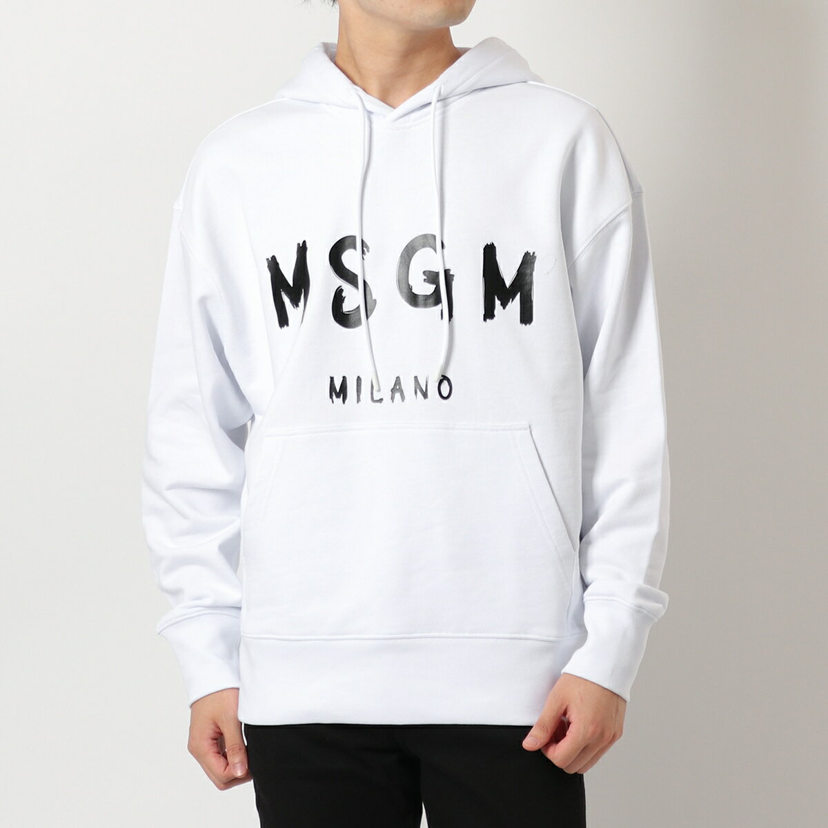 MSGM エムエスジーエム 2000MM515 カラー3色 プルオーバー パーカー ペイントロゴ スウェットシャツ ライト生地 メンズ【po_jyuuu】のサムネイル