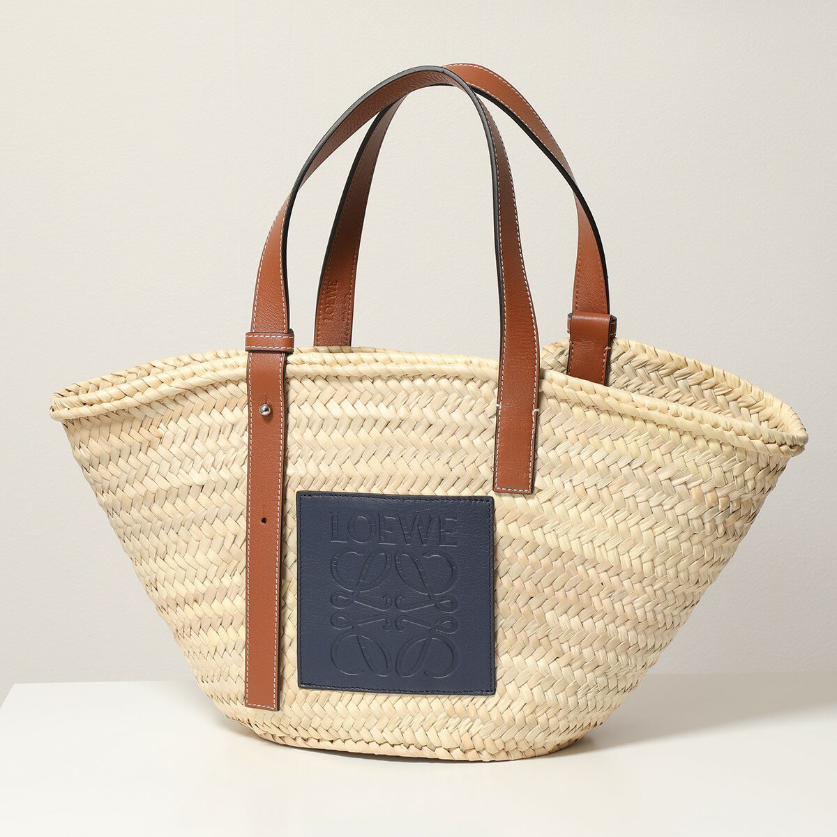 LOEWE ロエベ 327.02NS92 BASKET BAG バスケットバッグ ハンドバッグ トートバッグ カゴバッグ かご ラフィア レザー ロゴ 鞄 5546/NATURAL レディースのサムネイル