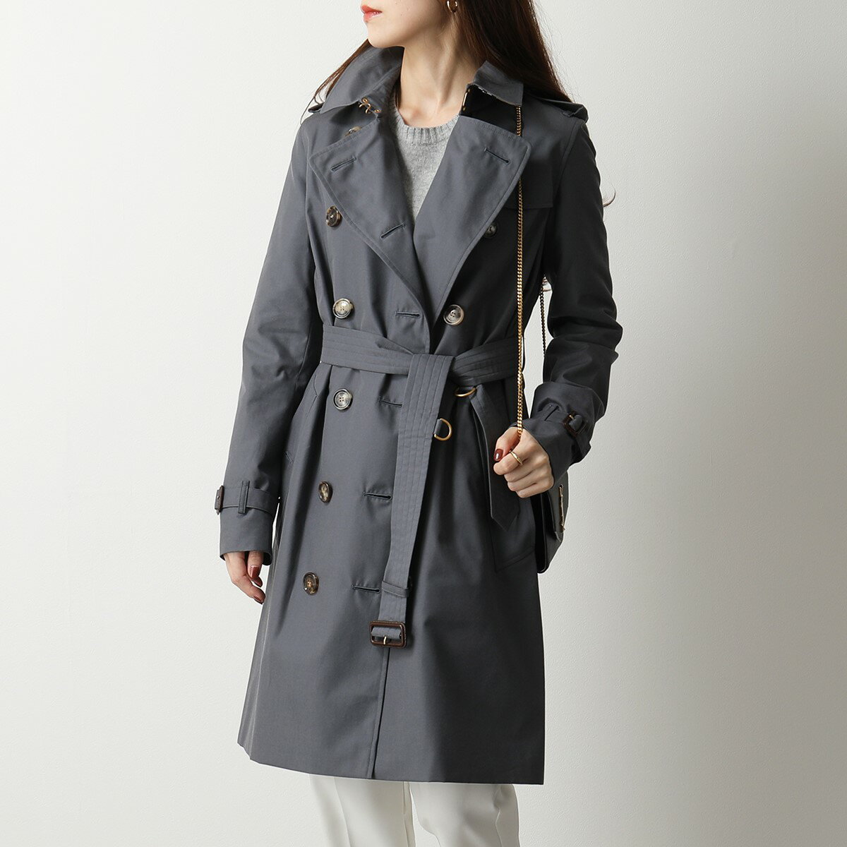 BURBERRY バーバリー 4073372 KENSINGTON DK トレンチコート ケンジントン スプリングコート 03200/MID-GREY レディースのサムネイル