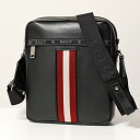 バリー ショルダーバッグ メンズ BALLY バリーHOLM ボヴィンレザー ショルダーバッグ ジャガード ロゴ 鞄 210/BLACK メンズ