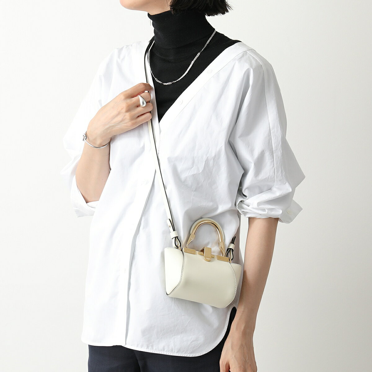 ZANCHETTI ザンケッティ AMNA 721 Amleto Nano アムレット ナノ レザー 2way ハンドバッグ ショルダーバッグ ポシェット アクセサリーバッグ マイクロバッグ 鞄 950LP レディースのサムネイル