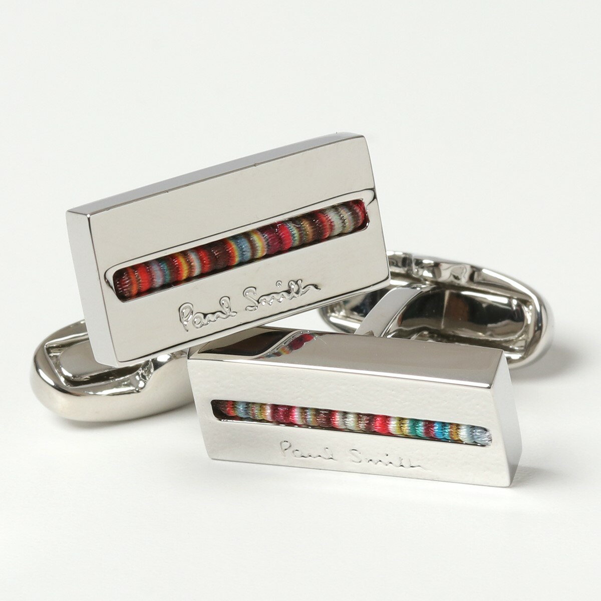 Paul Smith ポールスミス M1A CUFF ARIBBN カフスボタン スクエア型 マルチストライプ 92 メンズ