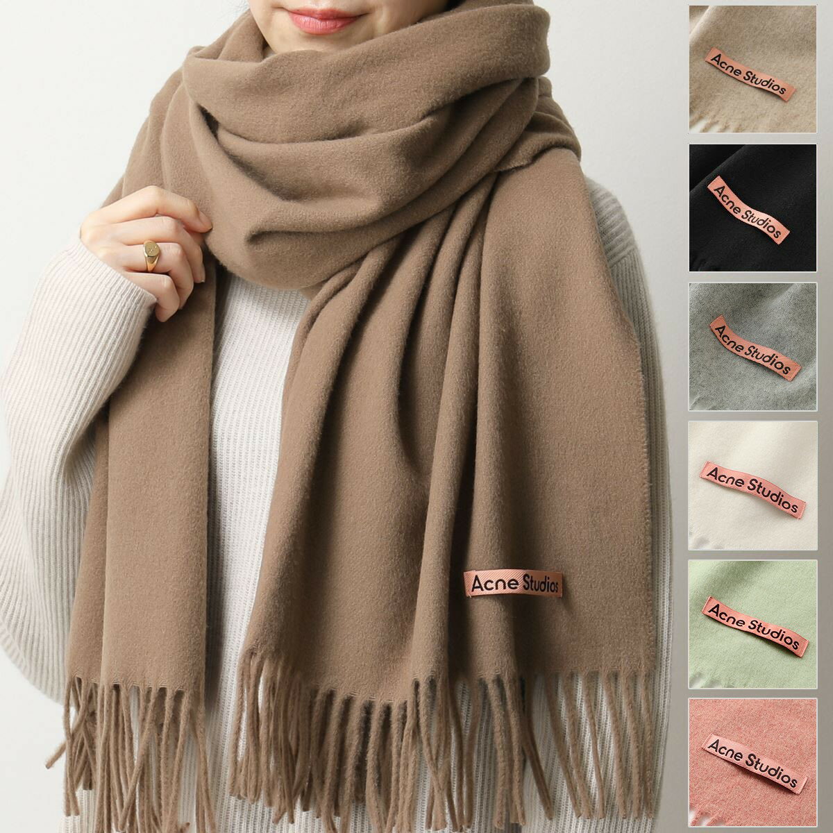 Acne Studios アクネストゥディオズ ウール マフラー CA0102 CANADA NEW レディース 大判 ストール ラベルロゴ クラシック 無地 カラー12色のサムネイル