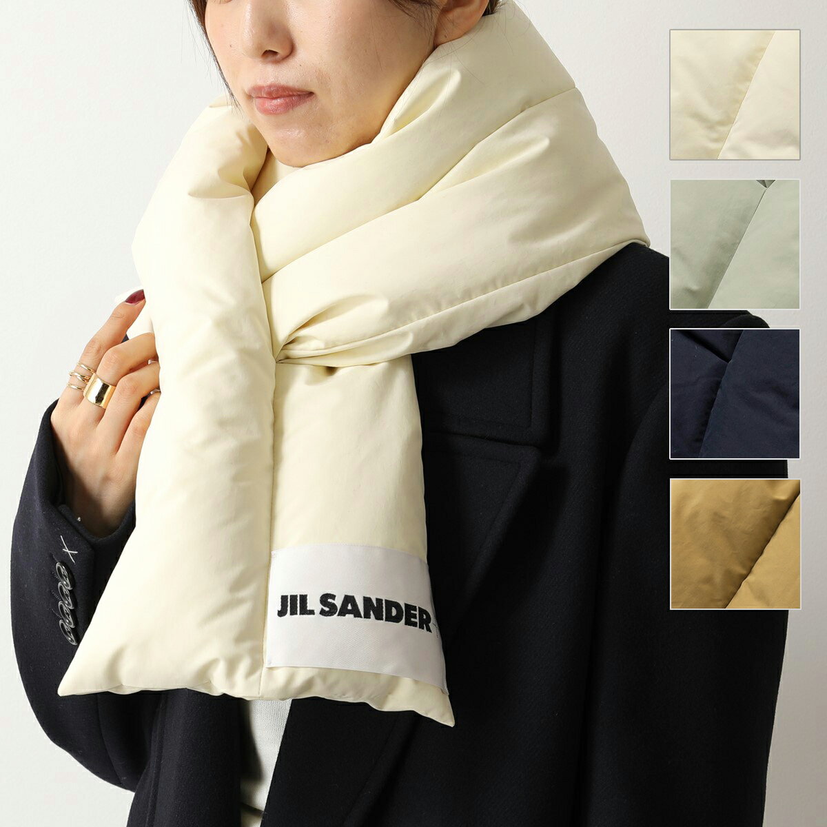 JIL SANDER ジルサンダー JPPT590294 WT441100 DOWN SCARF カラー4色 ロゴ ダウン キルティング マフラー レディースのサムネイル