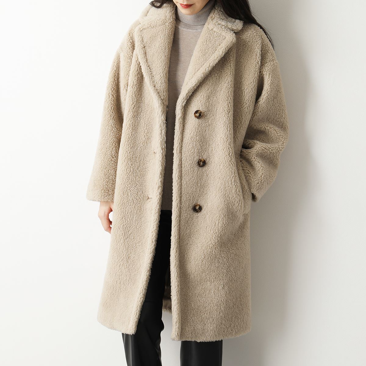 MAX MARA Weekend マックスマーラ ウィークエンド ファーコート レディース SALMONE エコファー テディコート チェスターコート TEDDY BEAR 005のサムネイル