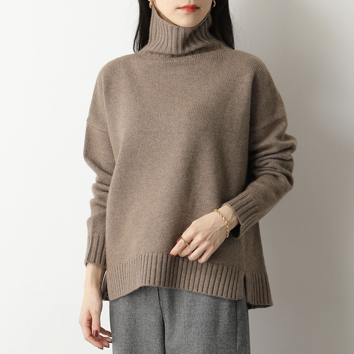 MAX MARA マックスマーラ セーター TRAU レディース ニット ウール カシミヤ ハイネック オーバーサイズ 007のサムネイル