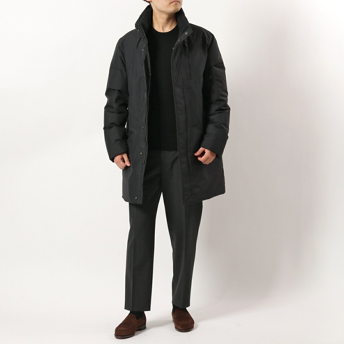 DUNO デュノ ダウンコート GEYSER PERUGIA メンズ ダウンジャケット フーデッド ミドル丈 ロゴ 901【cp_twen】