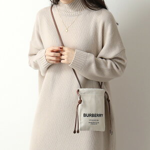 BURBERRY バーバリー ショルダーバッグ 8036712 レディース フラットポーチ ポシェット キャンバス＆レザー ロゴ 鞄 TAN+BLACK【cp_ten】