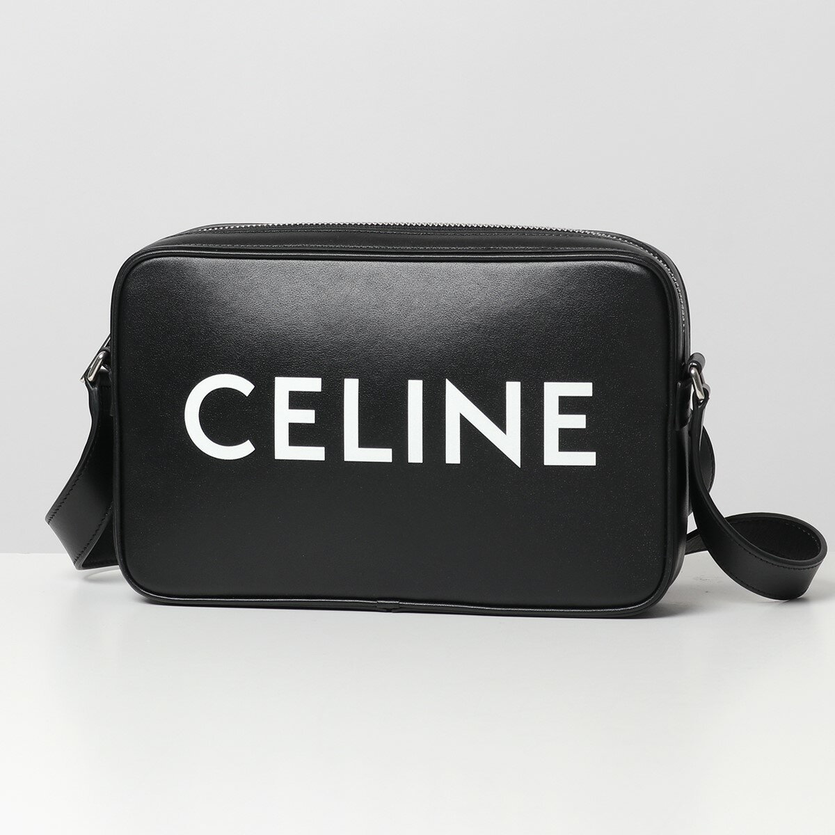 CELINE セリーヌ ショルダーバッグ Horizontal Messenger ホリゾンタル 194503DOT.38SI メンズ CELINEプリント ミディアム メッセンジャーバッグ レザー 鞄 Black【po_fifth】