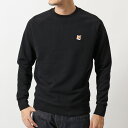 MAISON KITSUNE メゾンキツネ AM00303KM0001 クルーネック スウェット FOX HEAD PATCH BLACK メンズ