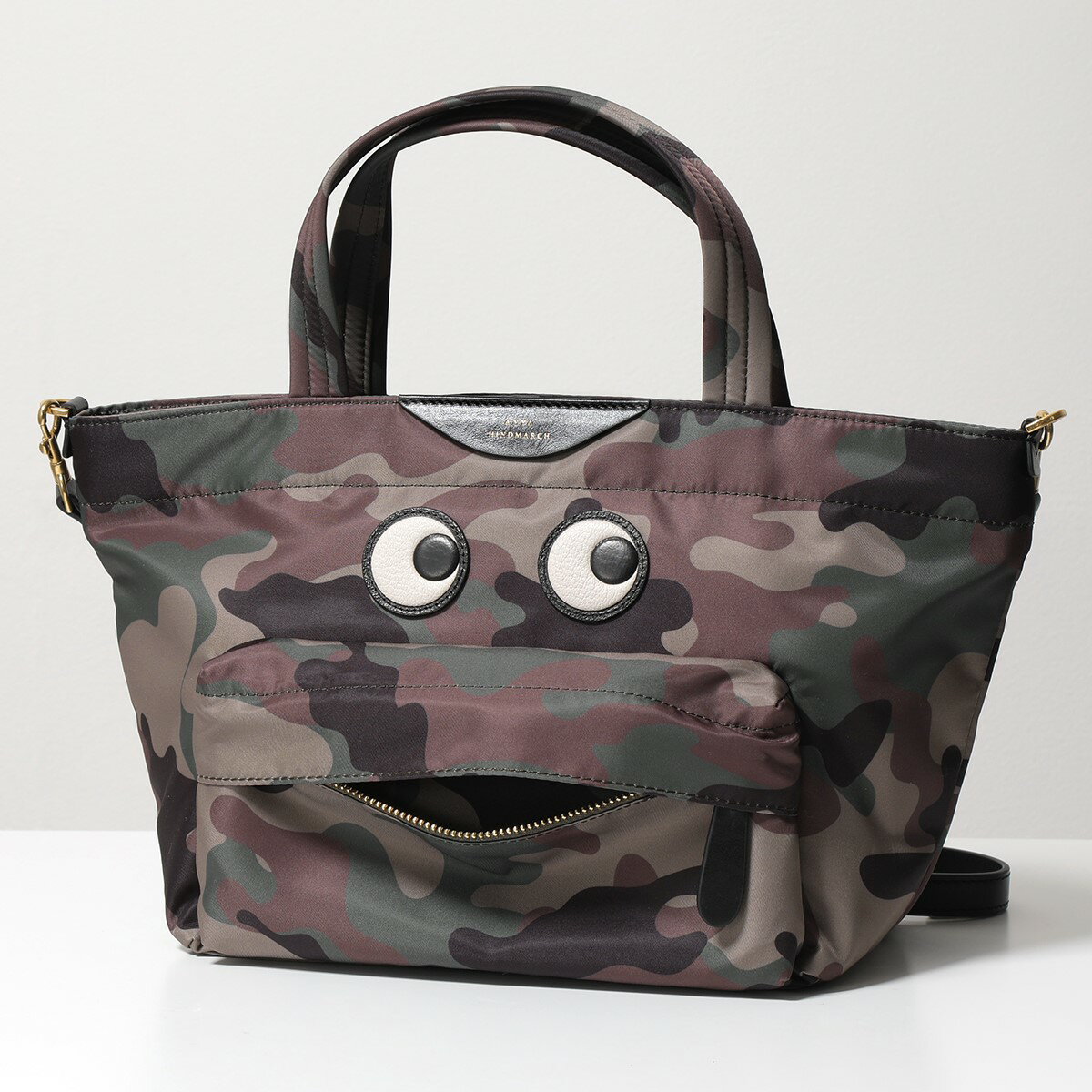ANYA HINDMARCH アニヤハインドマーチ ハンドバッグ Camo Eyes Mini Tote 159630 レディース ナイロン ショルダーバッグ カモフラ 迷彩柄 鞄 CamoGreenのサムネイル
