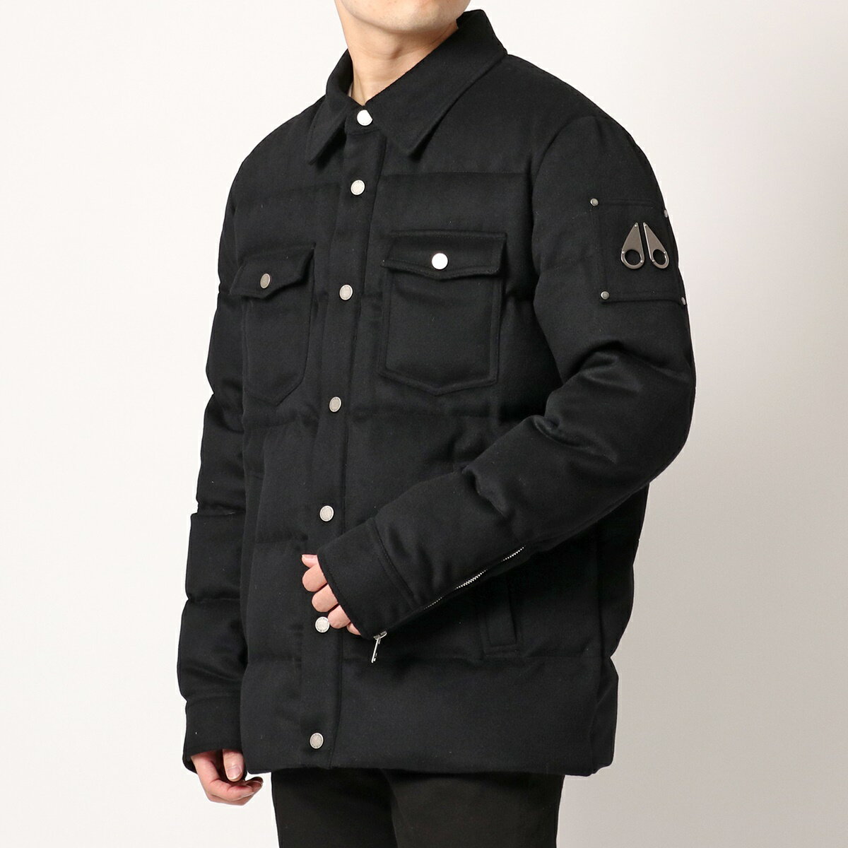 MOOSE KNUCKLES ムースナックルズ シャツジャケット WESTMORE JACKET M31MW408 メンズ ウール混 ダウンジャケット 袖ジップ 292/BLACK【po_jyuuu】