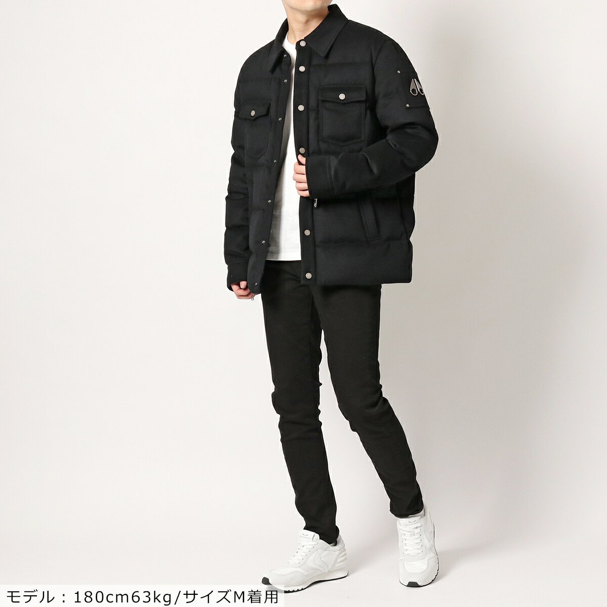 MOOSE KNUCKLES ムースナックルズ シャツジャケット WESTMORE JACKET M31MW408 メンズ ウール混 ダウンジャケット 袖ジップ 292/BLACK【po_jyuuu】