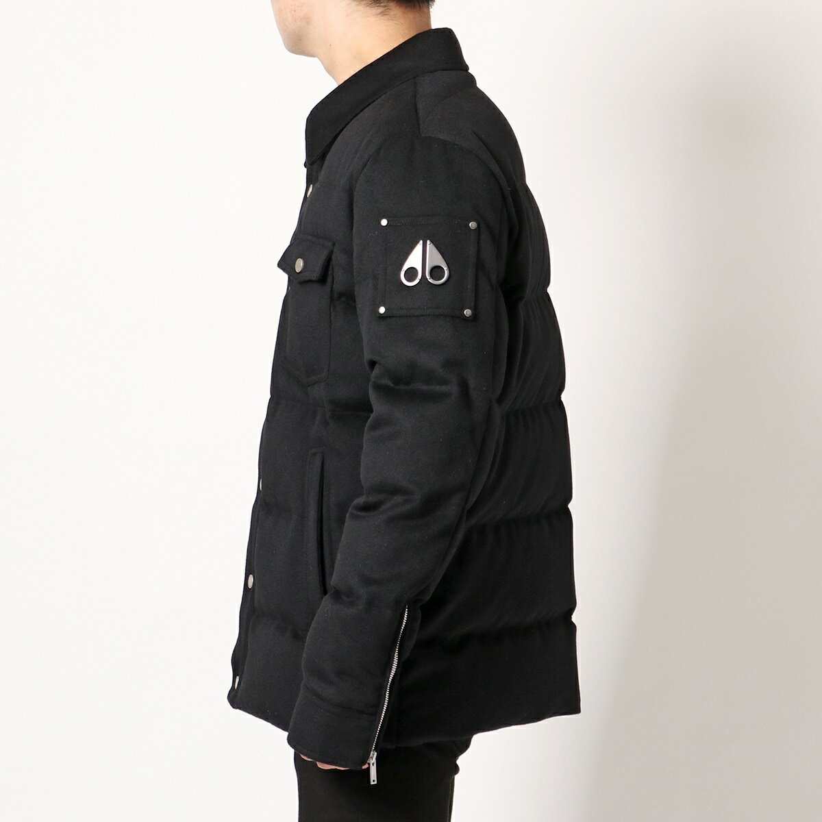 MOOSE KNUCKLES ムースナックルズ シャツジャケット WESTMORE JACKET M31MW408 メンズ ウール混 ダウンジャケット 袖ジップ 292/BLACK【po_jyuuu】