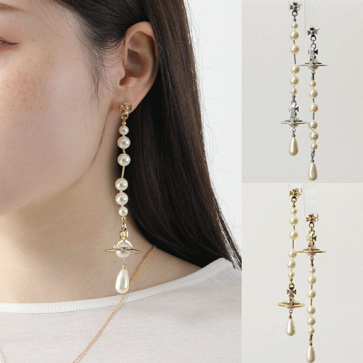 Vivienne Westwood ヴィヴィアンウエストウッド ピアス BROKEN PEARL ブロークン 62030002 レディース パール オーブ ドロップ アクセサリー カラー2色