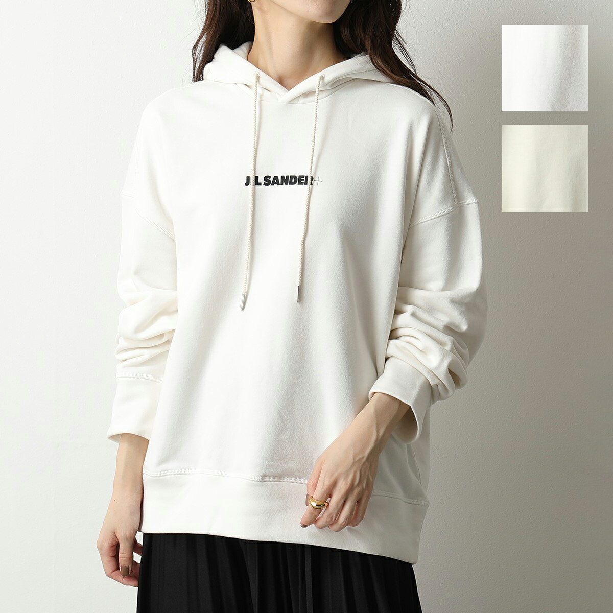 JIL SANDER+ ジルサンダー プラス スウェットパーカー JPPT707512 WT248608 レディース プルオーバー オーバーサイズ スモールロゴ カラー2色