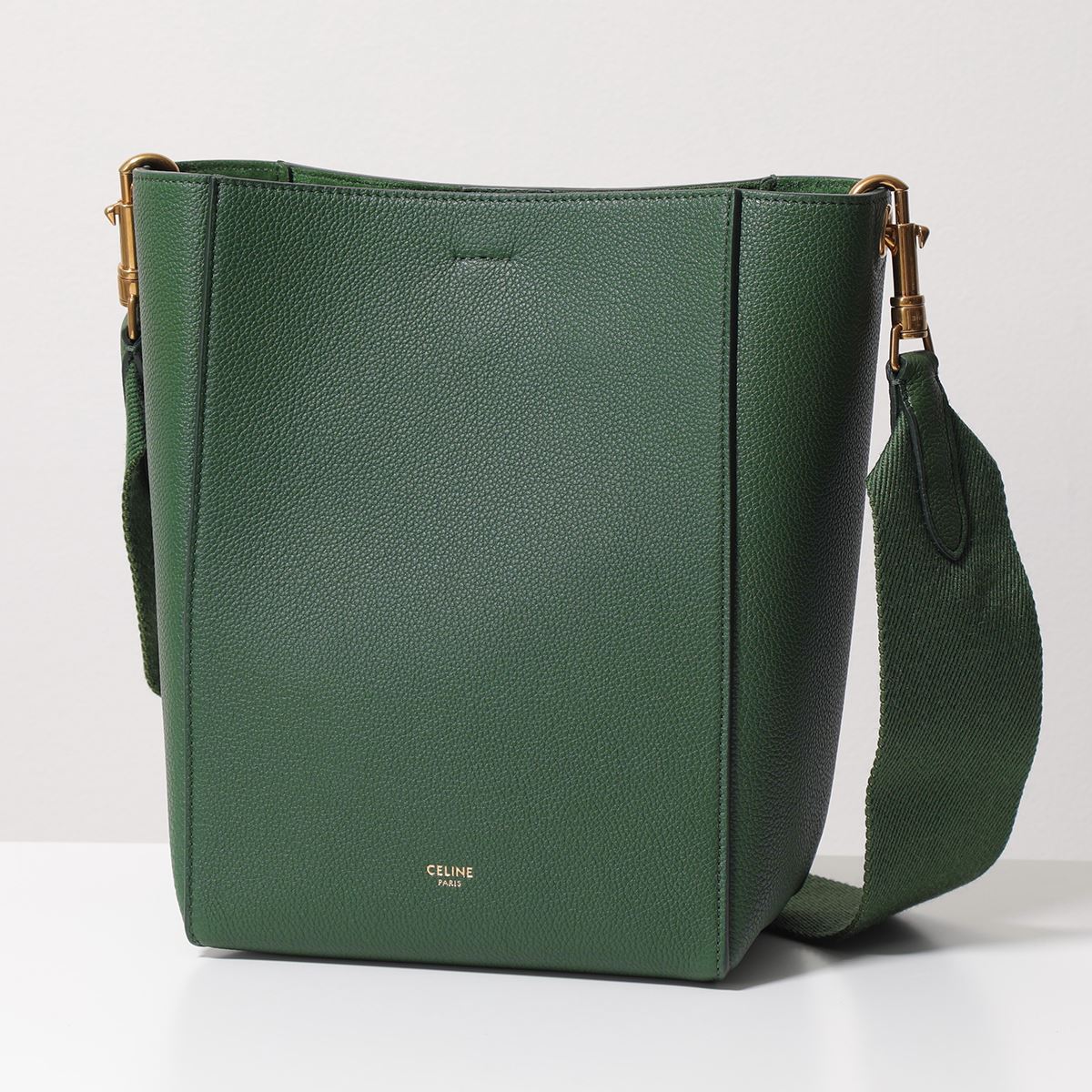 CELINE セリーヌ ホーボーバッグ SMALL SEAU SANGLE 189303AH4.30MA レディース サングル バケット スモール レザー トートバッグ 鞄 Malachiteのサムネイル