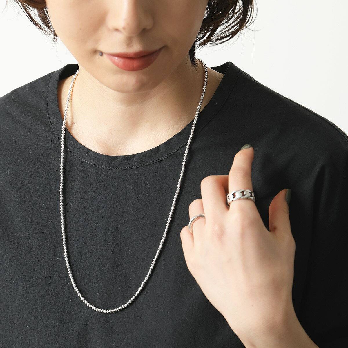 HARPO ハルポ ネックレス Boule Disc Necklace 25/3 63.5cm/25inch/3mm レディース ボール ディスク ネックレス アクセサリー ナバホパール シルバー 