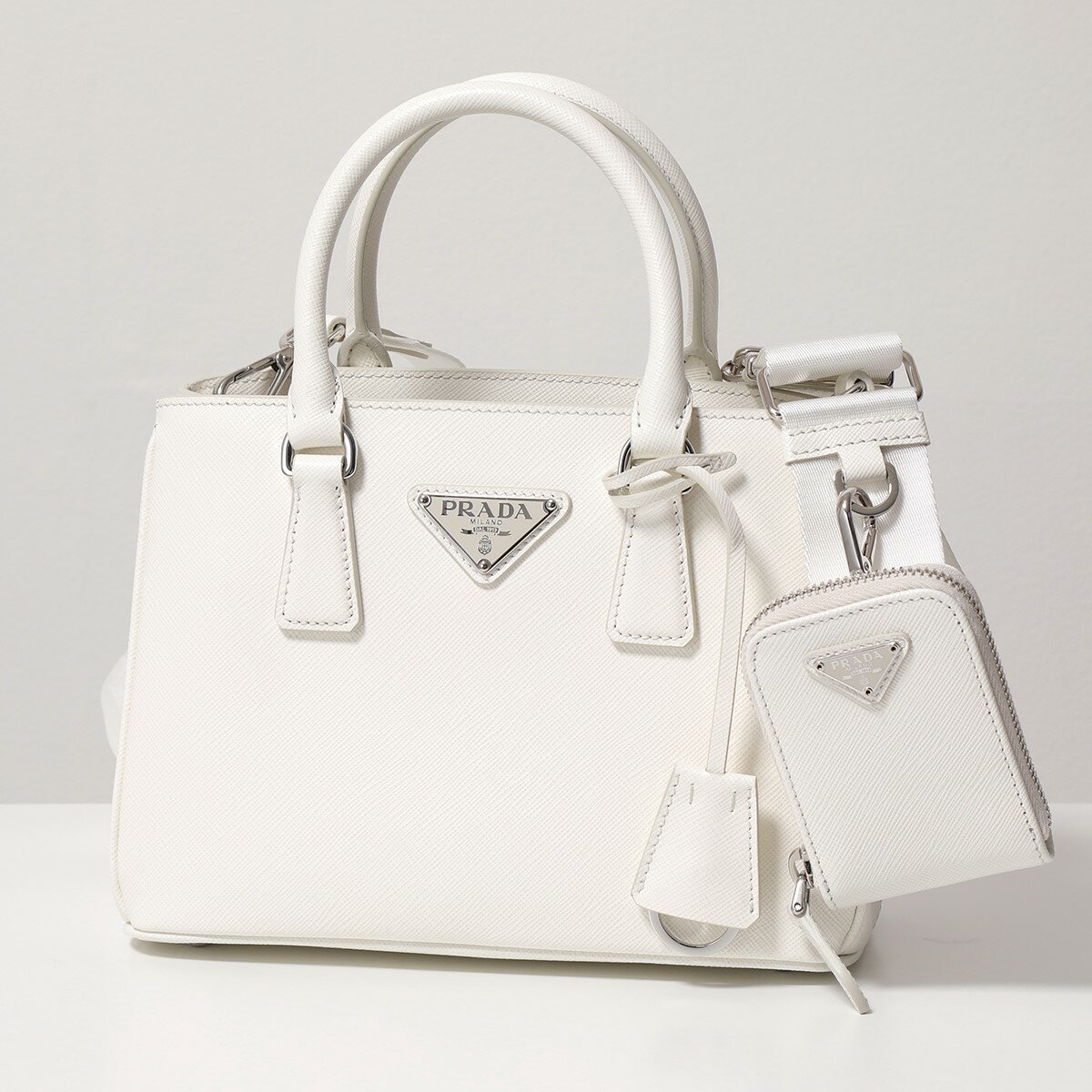 PRADA v_ V_[obO Galleria KA 1BA296 NZV fB[X TtBA[mU[ ~jobO nhobO |[`t  F02EO/BIANCO-0