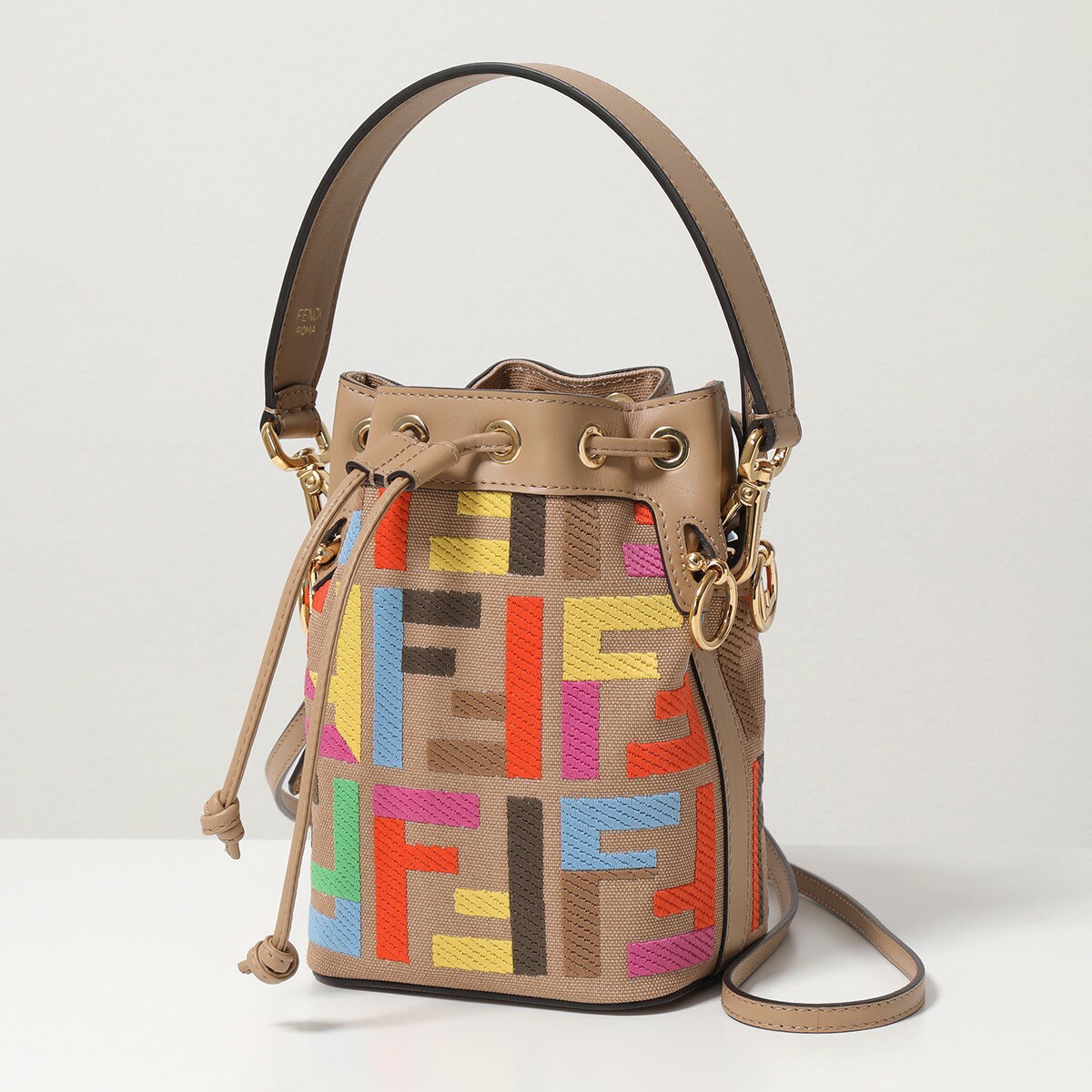 FENDI フェンディ ショルダーバッグ Mini MonTresor モントレゾール 8BS010 AHW7 レディース レザー 巾着バッグ ポシェット 鞄 F1FSH/MLC+CUOIO+OSのサムネイル