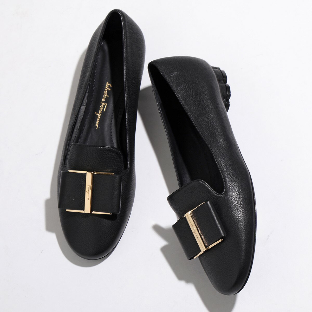 SALVATORE FERRAGAMO フェラガモ ローファー SARNO 684335 レディース シューズ ヴィラリボン レザー ワイズD 靴 NEROのサムネイル