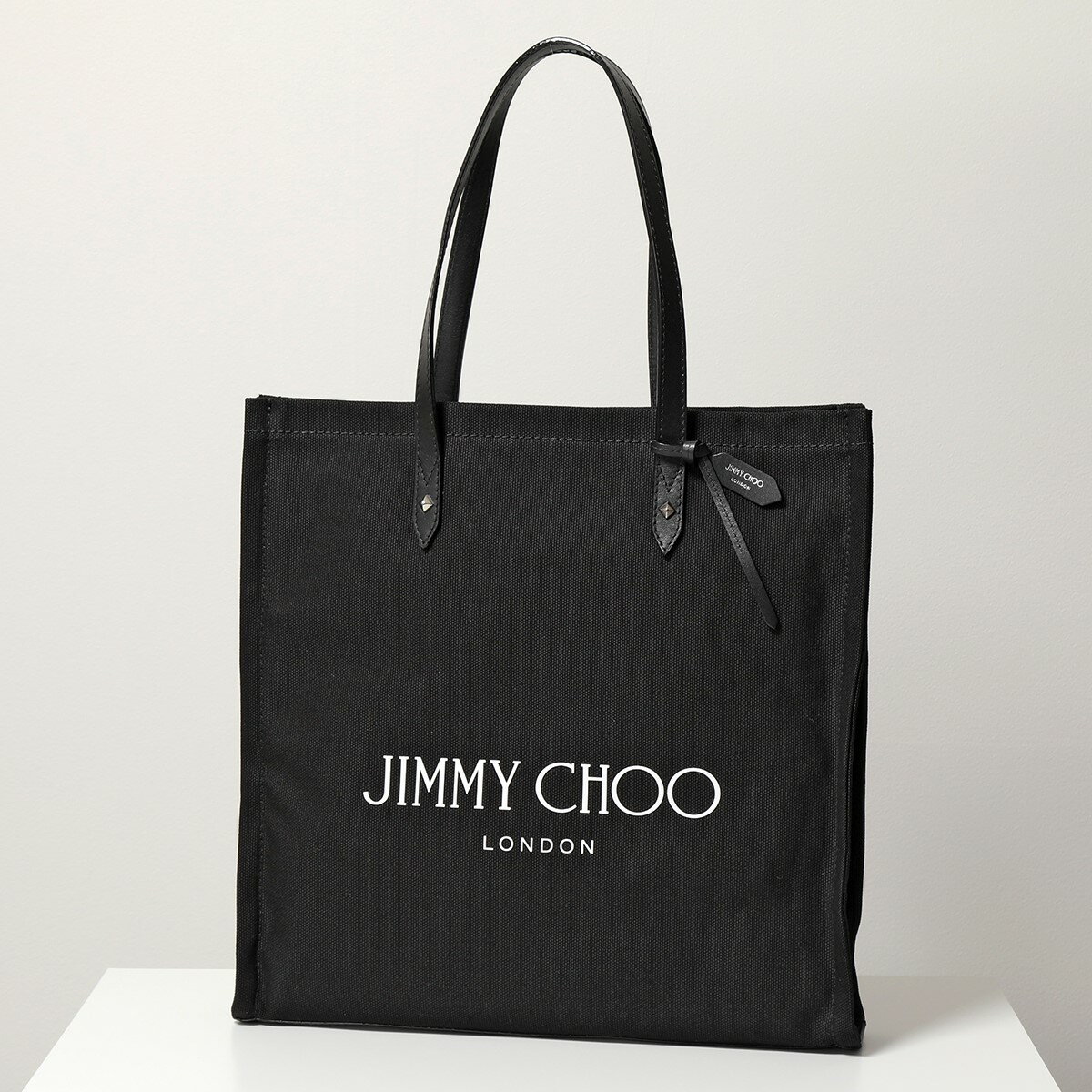 Jimmy Choo ジミーチュウ トートバッグ LOGO TOTE FFQ メンズ キャンバス ショッピングバッグ 鞄 BLACK/BLACKのサムネイル
