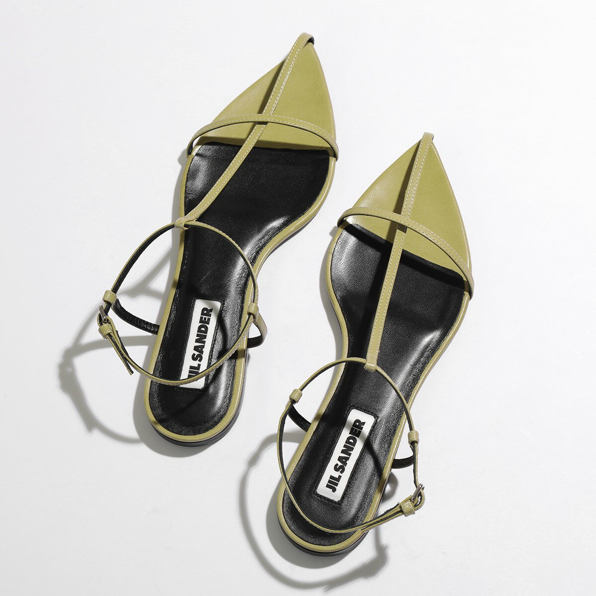 JIL SANDER ジルサンダー フラットサンダル JS33110A 15072 レディース ポインテッドトゥ ケージサンダル レザー 靴 331のサムネイル