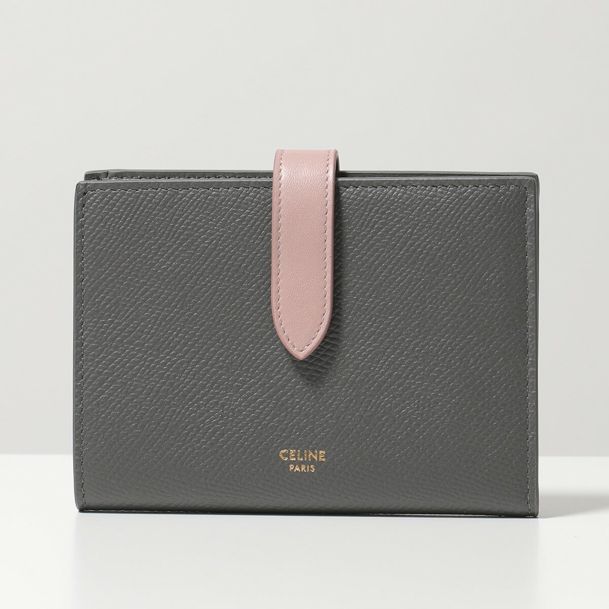 CELINE セリーヌ 10B643BRU.10GV/Vintage-Pink Midium Strap Wallet ストラップ レザー 二つ折り財布 ミディアム レディースのサムネイル